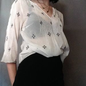 White embroidered blouse